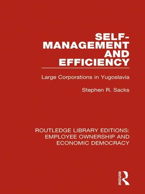 cover image of Self-Management and Efficiency